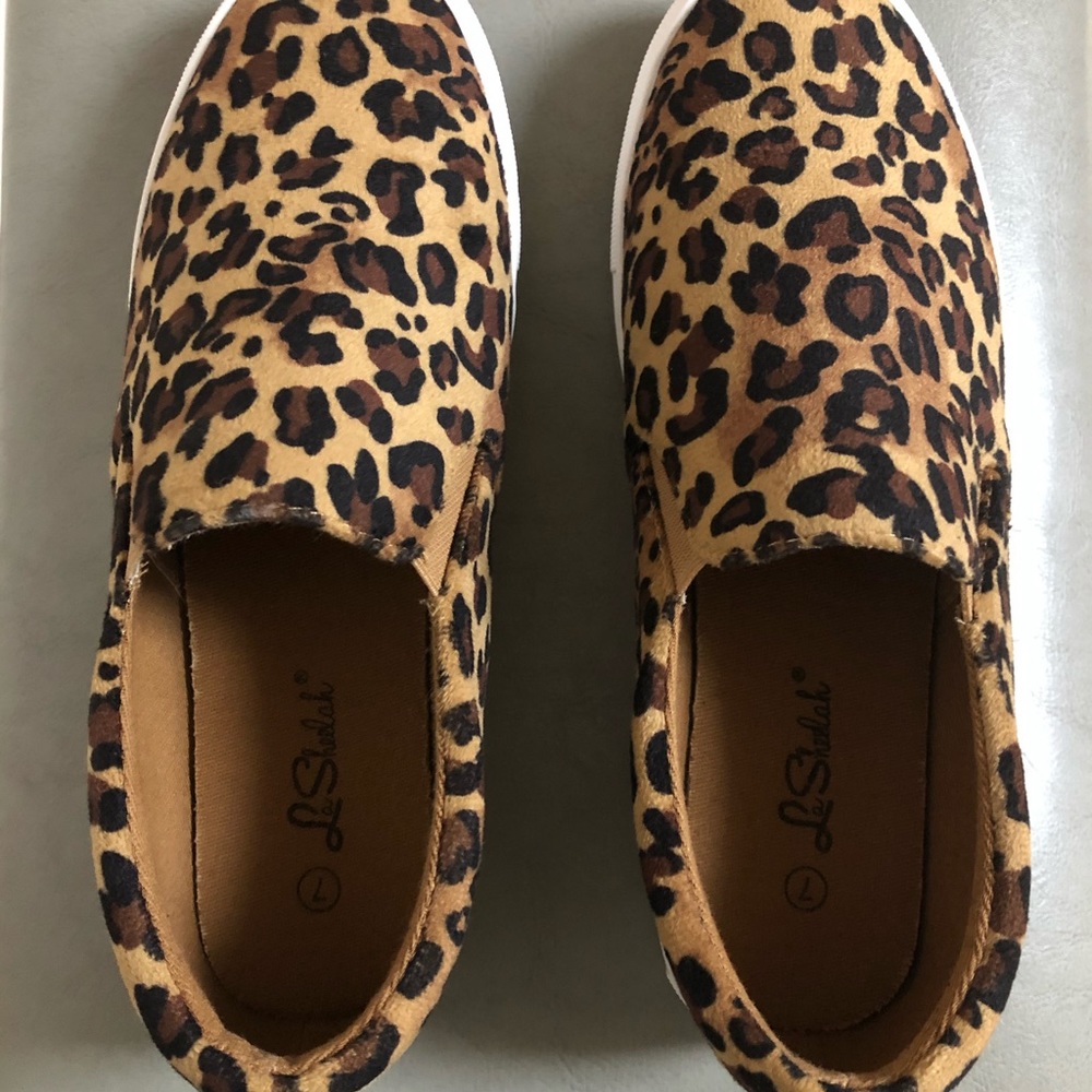 Leopard Print Slip On Sneakers